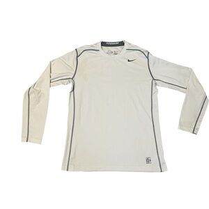 Nike Men's White Long Sleeve Performance Tee - Size L